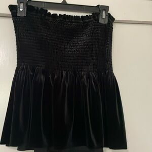 Black velvet shirt skirt